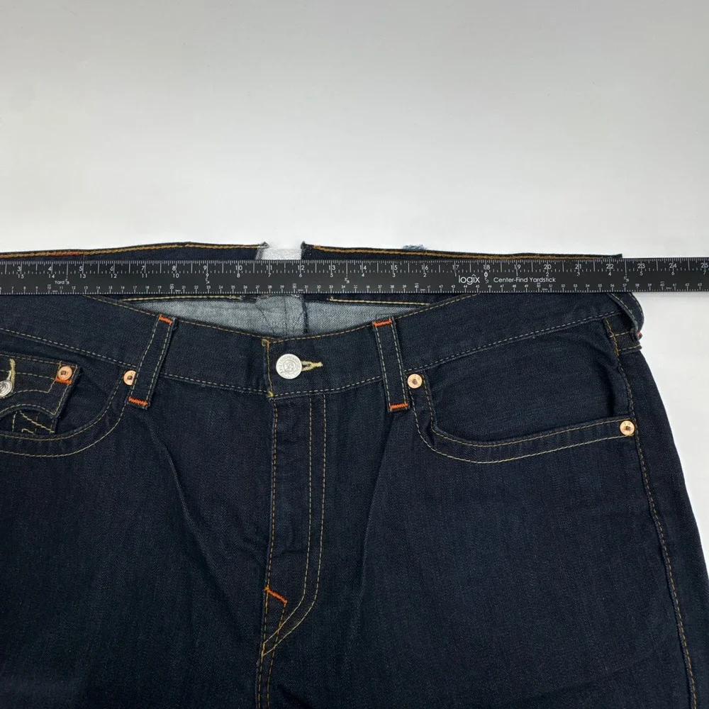 True Religion Jeans Men 28 Dark‎ Indigo Skinny Flap SN Body Rinse Denim